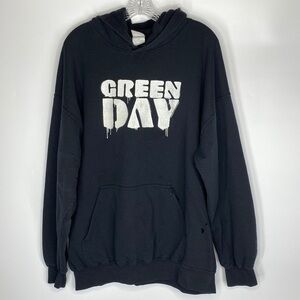Vintage Green Day 2002 Black Hooded Band Sweatshirt Size XL Grunge